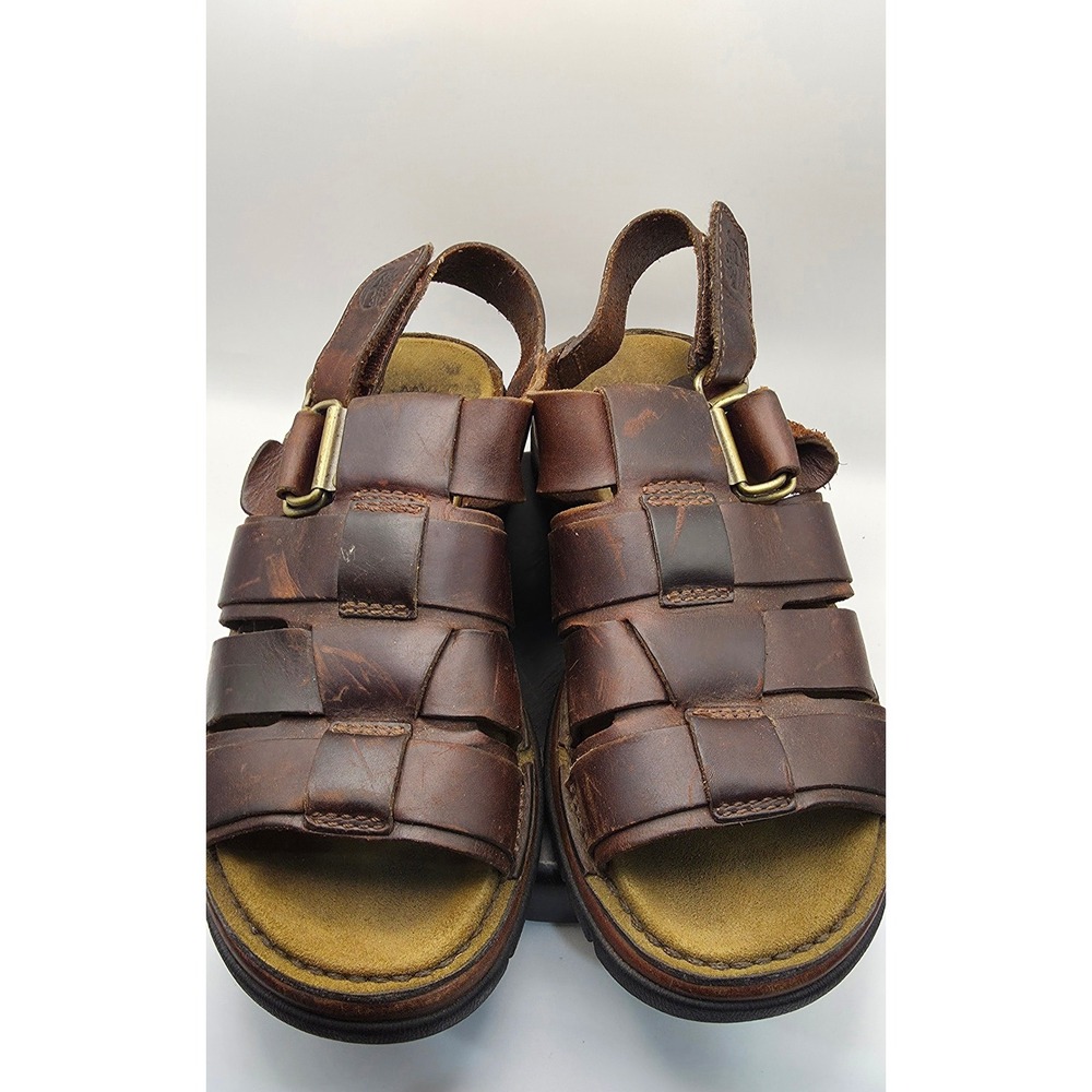 Timberland Mens Brown Leather Fisherman Sandals 8M 86042 Rugged Outdoor Strap